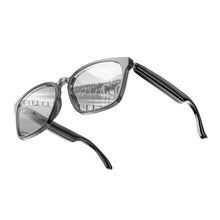 Load image into Gallery viewer, Black_frame_smart_sunglasses_with_silver_lenses_1