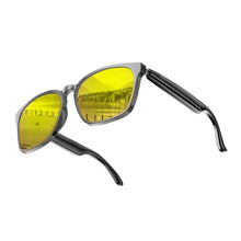 Load image into Gallery viewer, Black_frame_smart_sunglasses_with_yellow_lenses_1