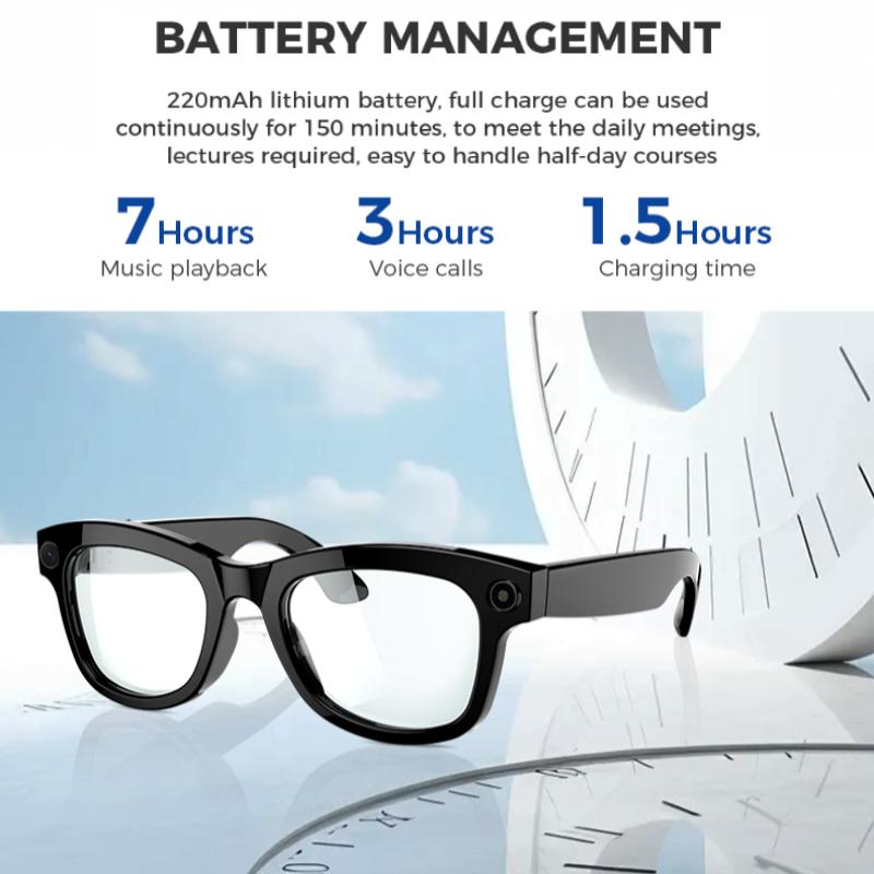 Maznviso M01 Smart Camera Glasses | HD Video | Surround Sound | Blue Light Blocking